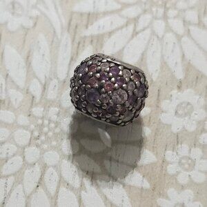 Pandora Sterling Silver Purple CZ Pave Mosaic Cosmic Bead Charm